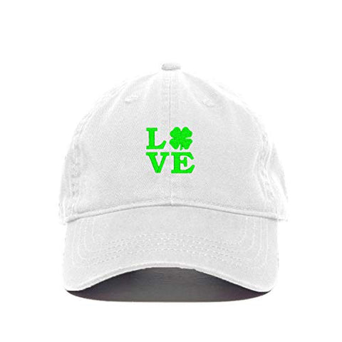 Love Shamrock Baseball Cap Embroidered Cotton Adjustable Dad Hat