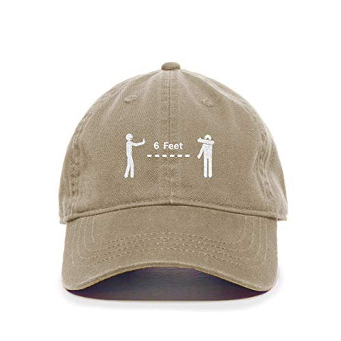 Social Distancing 6 Feet Baseball Cap Embroidered Cotton Adjustable Dad Hat