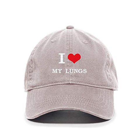 I Love My Lungs Baseball Cap Embroidered Cotton Adjustable Dad Hat