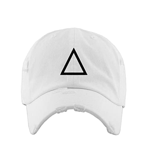 Triangle Korean Letter J Vintage Baseball Cap Embroidered Cotton Adjustable Distressed Dad Hat