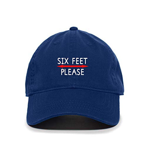 Six 6 Feet Please Baseball Cap Embroidered Cotton Adjustable Dad Hat