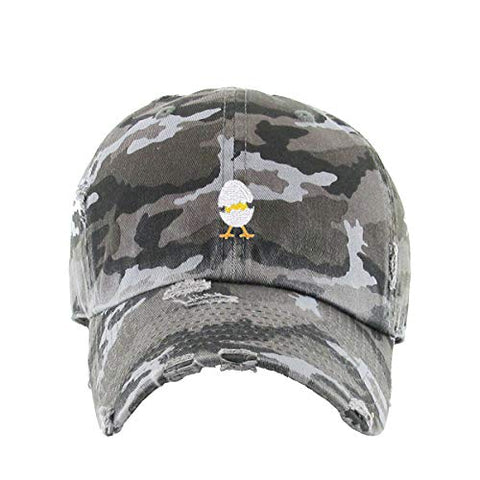 Chick Hatching Vintage Baseball Cap Embroidered Cotton Adjustable Distressed Dad Hat