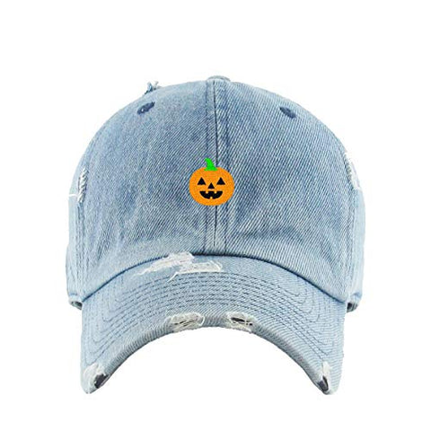 Halloween Pumpkin Vintage Baseball Cap Embroidered Cotton Adjustable Distressed Dad Hat