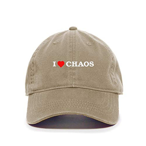 I Love Chaos Baseball Cap Embroidered Cotton Adjustable Dad Hat