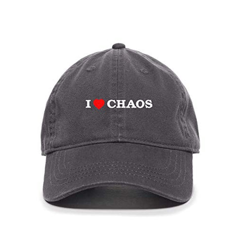 I Love Chaos Baseball Cap Embroidered Cotton Adjustable Dad Hat