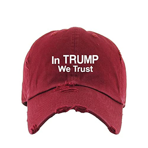 in Trump We Trust Vintage Baseball Cap Embroidered Cotton Adjustable Distressed Dad Hat