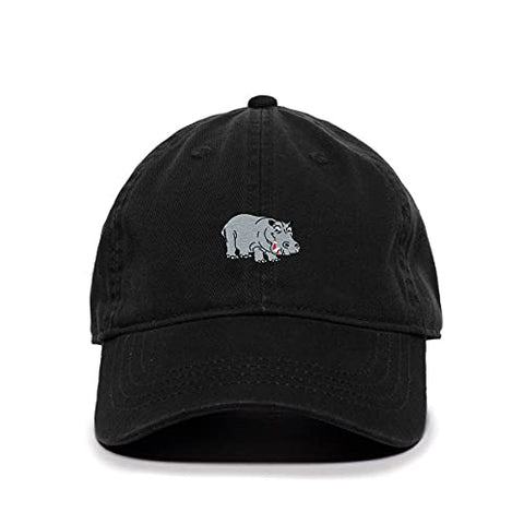 Hippopotamus Baseball Cap Embroidered Cotton Adjustable Dad Hat