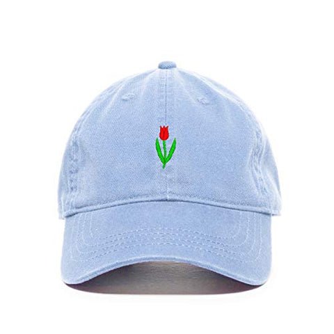 Tulip Flower Baseball Cap Embroidered Cotton Adjustable Dad Hat