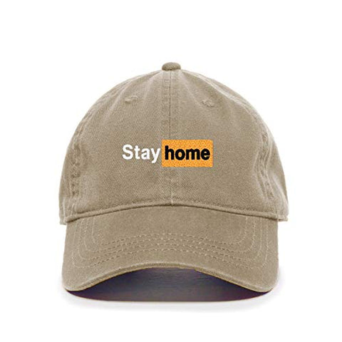 Stay Home Baseball Cap Embroidered Cotton Adjustable Dad Hat