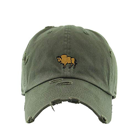 Wild Buffalo Vintage Baseball Cap Embroidered Cotton Adjustable Distressed Dad Hat