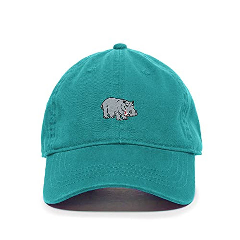 Hippopotamus Baseball Cap Embroidered Cotton Adjustable Dad Hat