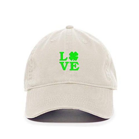 Love Shamrock Baseball Cap Embroidered Cotton Adjustable Dad Hat