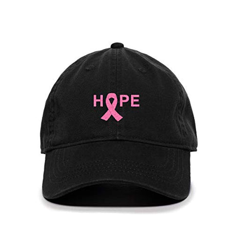 Hope with Ribbon Baseball Cap Embroidered Cotton Adjustable Dad Hat