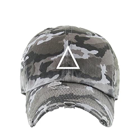 Triangle Korean Letter J Vintage Baseball Cap Embroidered Cotton Adjustable Distressed Dad Hat