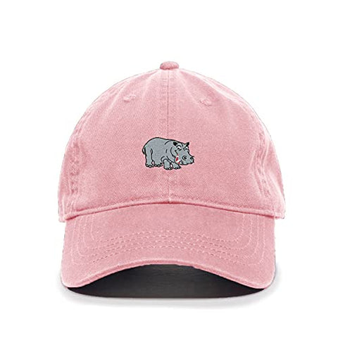 Hippopotamus Baseball Cap Embroidered Cotton Adjustable Dad Hat