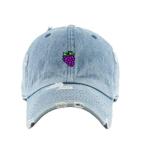 Grape Vintage Baseball Cap Embroidered Cotton Adjustable Distressed Dad Hat