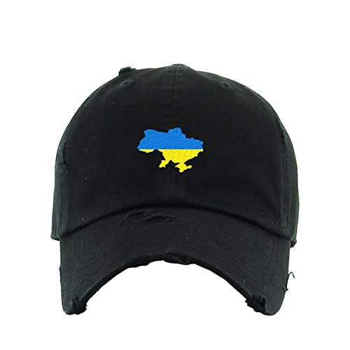 Ukraine Map Vintage Baseball Cap Embroidered Cotton Adjustable Distressed Dad Hat