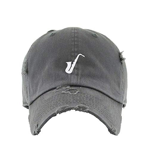 Saxophone Vintage Baseball Cap Embroidered Cotton Adjustable Distressed Dad Hat