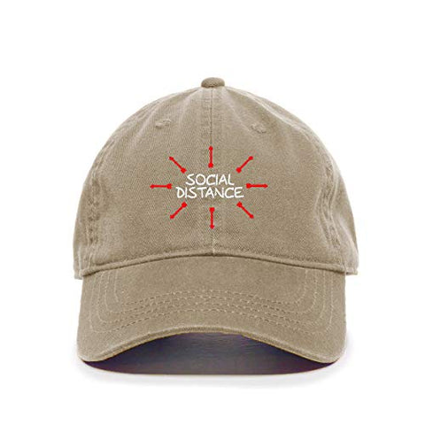 Social Distance Baseball Cap Embroidered Cotton Adjustable Dad Hat