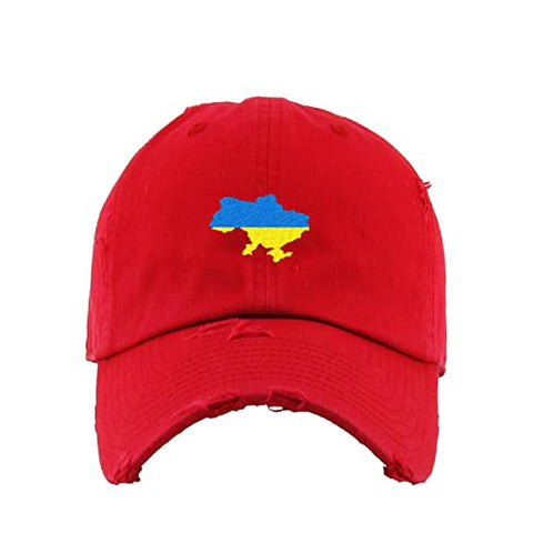 Ukraine Map Vintage Baseball Cap Embroidered Cotton Adjustable Distressed Dad Hat