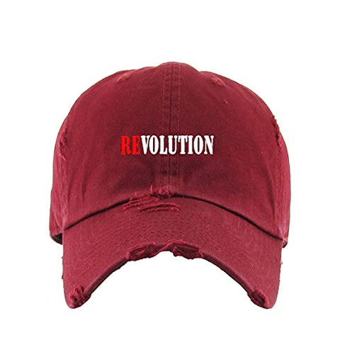 Revolution Vintage Baseball Cap Embroidered Cotton Adjustable Distressed Dad Hat