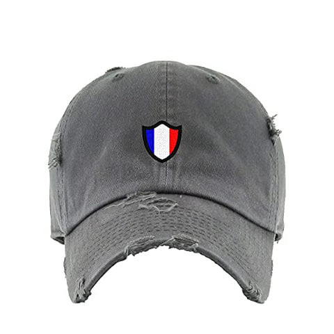 France French Flag Vintage Baseball Cap Embroidered Cotton Adjustable Distressed Dad Hat