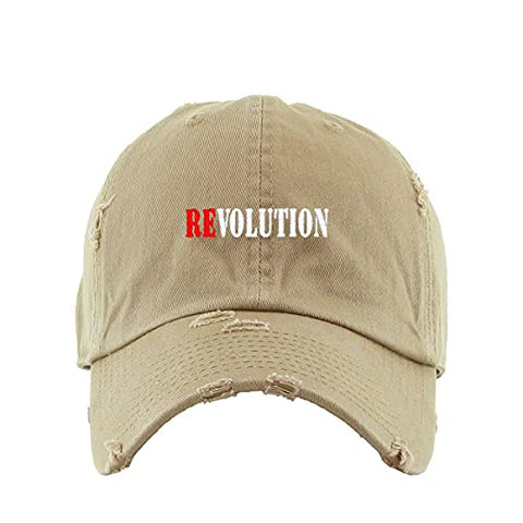 Revolution Vintage Baseball Cap Embroidered Cotton Adjustable Distressed Dad Hat