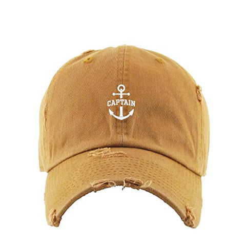 Captain Anchor Vintage Baseball Cap Embroidered Cotton Adjustable Distressed Dad Hat