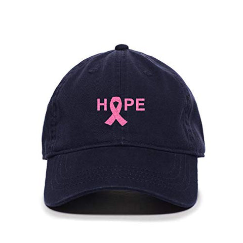 Hope with Ribbon Baseball Cap Embroidered Cotton Adjustable Dad Hat