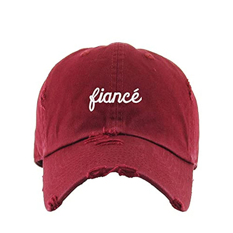 Fiance Vintage Baseball Cap Embroidered Cotton Adjustable Distressed Dad Hat