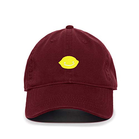 Smiling Lemon Baseball Cap Embroidered Cotton Adjustable Dad Hat