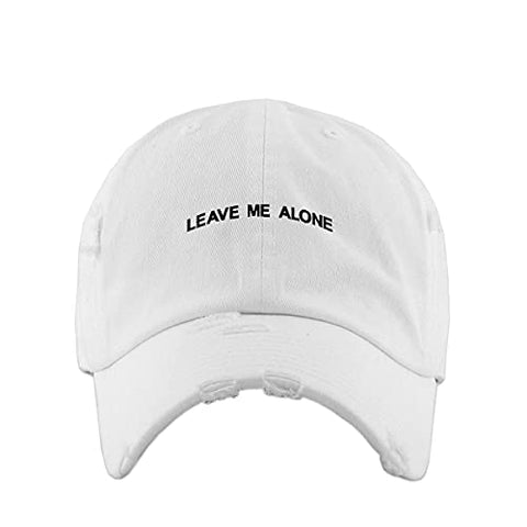 Leave Me Alone Vintage Baseball Cap Embroidered Cotton Adjustable Distressed Dad Hat