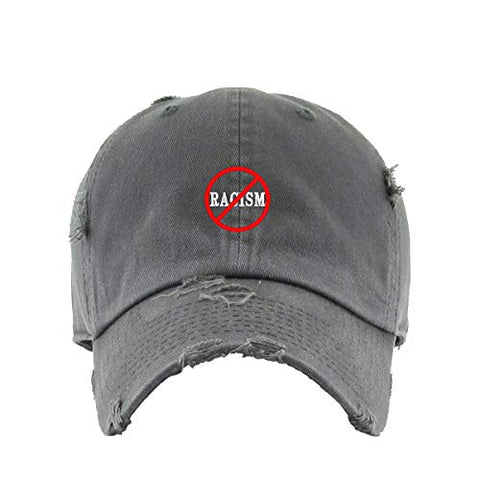 No Racism Vintage Baseball Cap Embroidered Cotton Adjustable Distressed Dad Hat