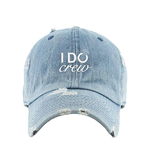 I Do Crew Vintage Baseball Cap Embroidered Cotton Adjustable Distressed Dad Hat