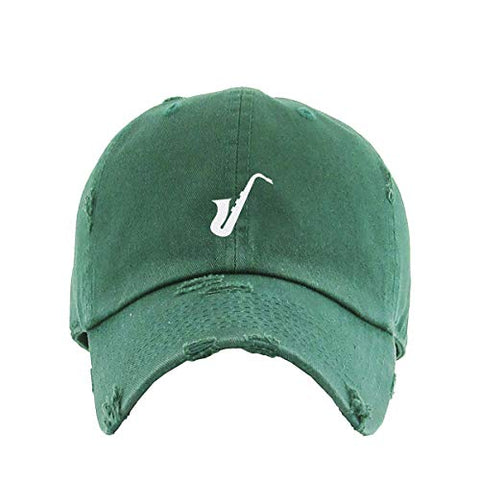 Saxophone Vintage Baseball Cap Embroidered Cotton Adjustable Distressed Dad Hat