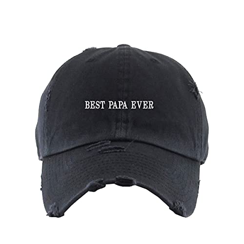 Best Papa Ever Vintage Baseball Cap Embroidered Cotton Adjustable Distressed Dad Hat