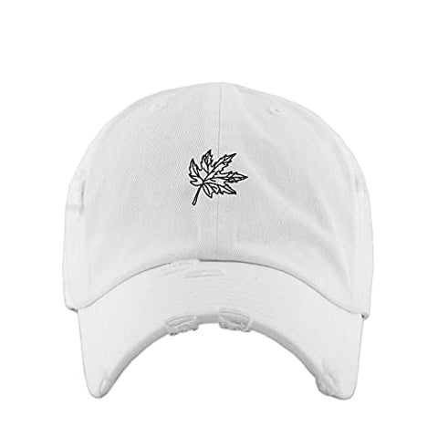 Maple Leaf Vintage Baseball Cap Embroidered Cotton Adjustable Distressed Dad Hat