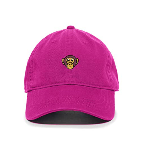 Chimpanzee Head Baseball Cap Embroidered Cotton Adjustable Dad Hat