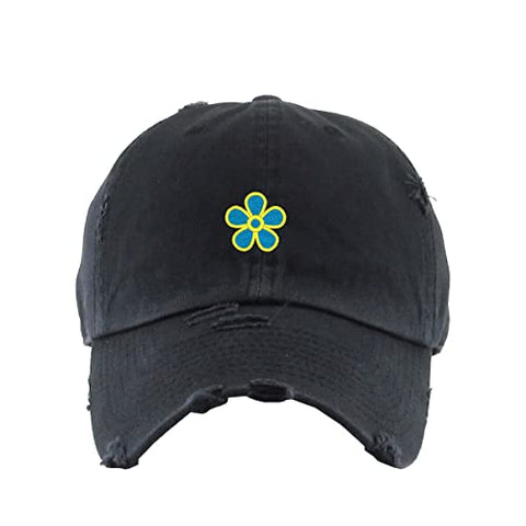 Forget Me Not Masonic Flower Vintage Baseball Cap Embroidered Cotton Adjustable Distressed Dad Hat