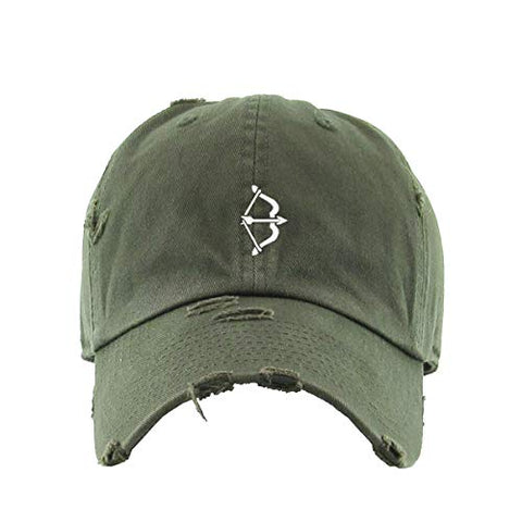 The Archer Vintage Baseball Cap Embroidered Cotton Adjustable Distressed Dad Hat