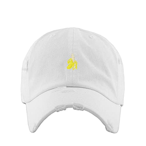 Peeled Banana Vintage Baseball Cap Embroidered Cotton Adjustable Distressed Dad Hat