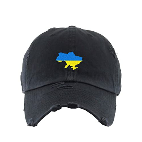 Ukraine Map Vintage Baseball Cap Embroidered Cotton Adjustable Distressed Dad Hat