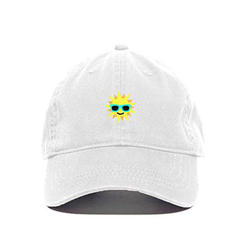 Sun with Sunglasses Baseball Cap Embroidered Cotton Adjustable Dad Hat