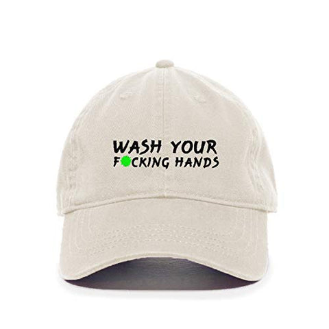 Wash Your Fucking Hands Baseball Cap Embroidered Cotton Adjustable Dad Hat