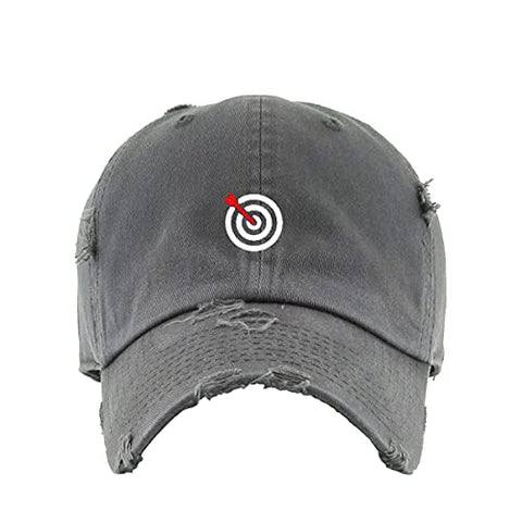 Bullseye Target with Arrow Vintage Baseball Cap Embroidered Cotton Adjustable Distressed Dad Hat