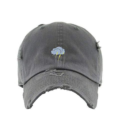 Storm Cloud Vintage Baseball Cap Embroidered Cotton Adjustable Distressed Dad Hat