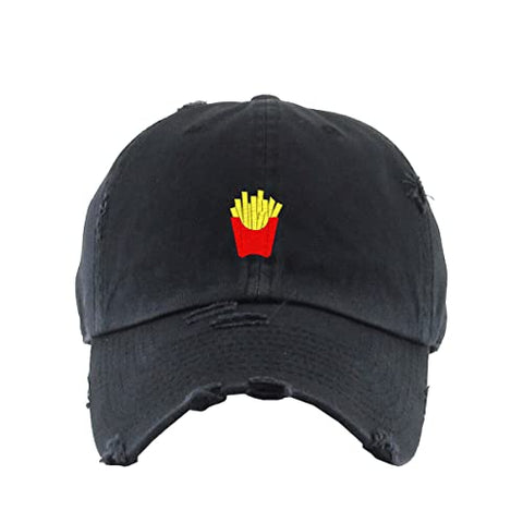 French Fries Vintage Baseball Cap Embroidered Cotton Adjustable Distressed Dad Hat