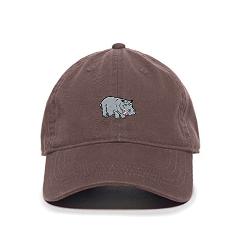 Hippopotamus Baseball Cap Embroidered Cotton Adjustable Dad Hat