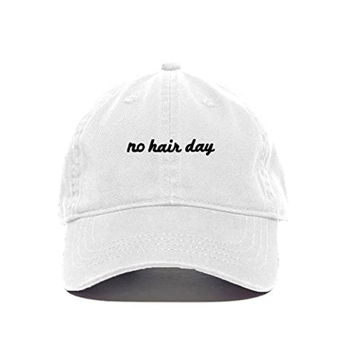 No Hair Day Baseball Cap Embroidered Cotton Adjustable Dad Hat