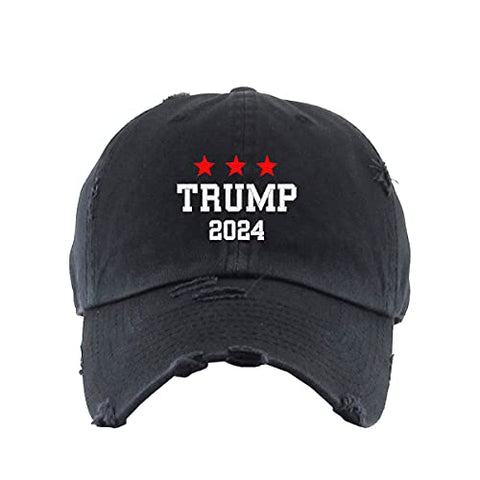 Trump 2024 Vintage Baseball Cap Embroidered Cotton Adjustable Distressed Dad Hat